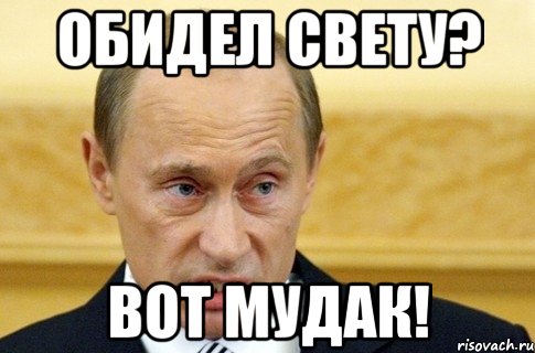 Обидел Свету? Вот мудак!, Мем путин