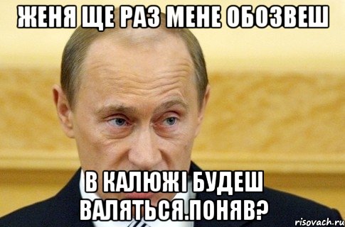 женя ще раз мене обозвеш в калюжі будеш валяться.поняв?, Мем путин