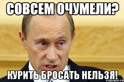 совсем очумели? Курить бросать нельзя!, Мем путин