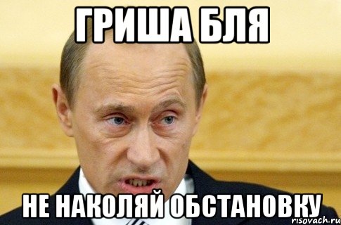 Гриша бля не наколяй обстановку, Мем путин