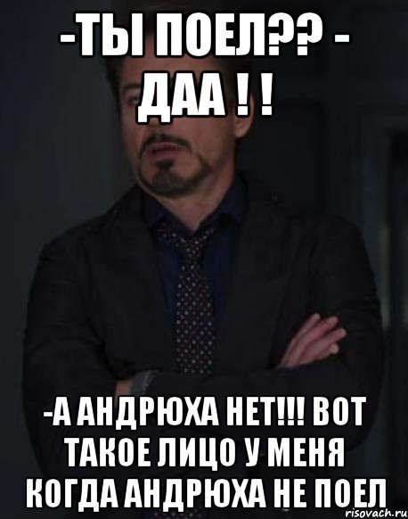 -ты поел?? - даа ! ! -а андрюха нет!!! вот такое лицо у меня когда андрюха не поел, Мем твое выражение лица