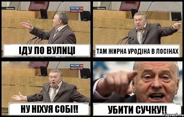 ІДУ ПО ВУЛИЦІ ТАМ ЖИРНА УРОДІНА В ЛОСІНАХ НУ НІХУЯ СОБІ!! УБИТИ СУЧКУ!!, Комикс с Жириновским