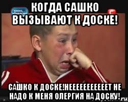 когда сашко вызывают к доске! сашко к доске!нееееееееееет не надо к меня олергия на доску!, Мем  Сашок Фокин