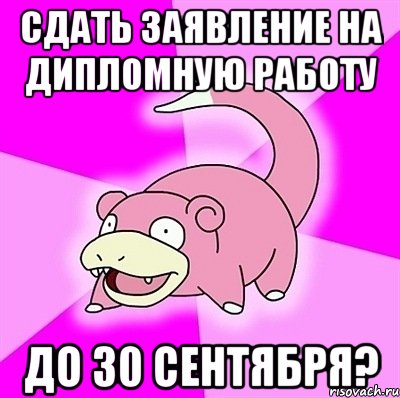 сдать заявление на дипломную работу до 30 сентября?, Мем слоупок