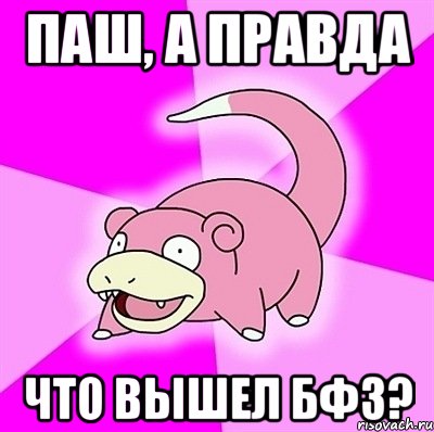 Паш, а правда Что вышел бф3?, Мем слоупок