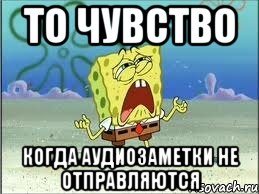 то чувство когда аудиозаметки не отправляются, Мем Спанч Боб плачет