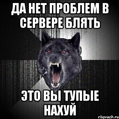 да нет проблем в сервере блять это вы тупые нахуй, Мем Сумасшедший волк