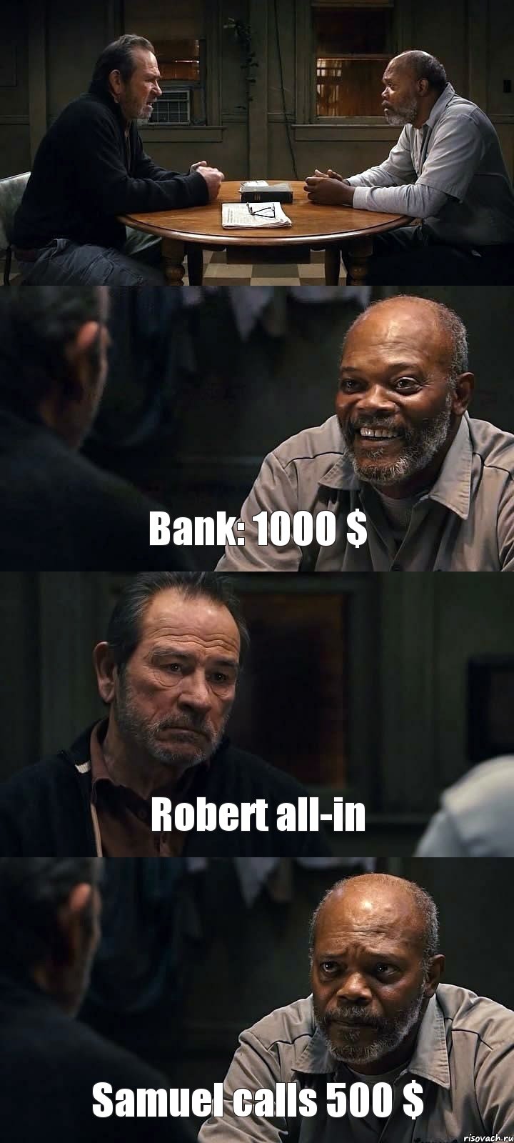  Bank: 1000 $ Robert all-in Samuel calls 500 $, Комикс The Sunset Limited