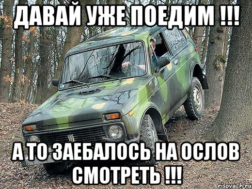 ДАВАЙ УЖЕ ПОЕДИМ !!! А ТО ЗАЕБАЛОСЬ НА ОСЛОВ СМОТРЕТЬ !!!, Мем типичный водитель ВАЗ-2121