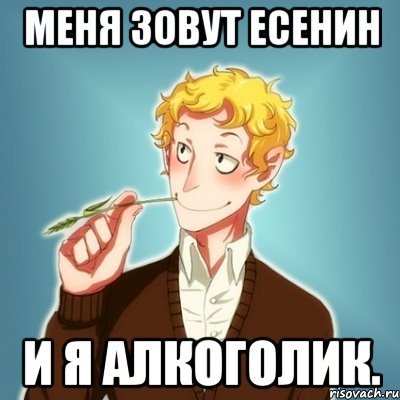 Меня зовут Есенин И я алкоголик.