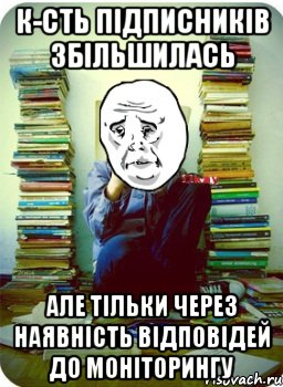 к-сть підписників збільшилась але тільки через наявність відповідей до моніторингу