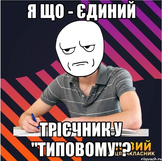 я що - єдиний трієчник у "типовому"?, Мем Типовий одинадцятикласник