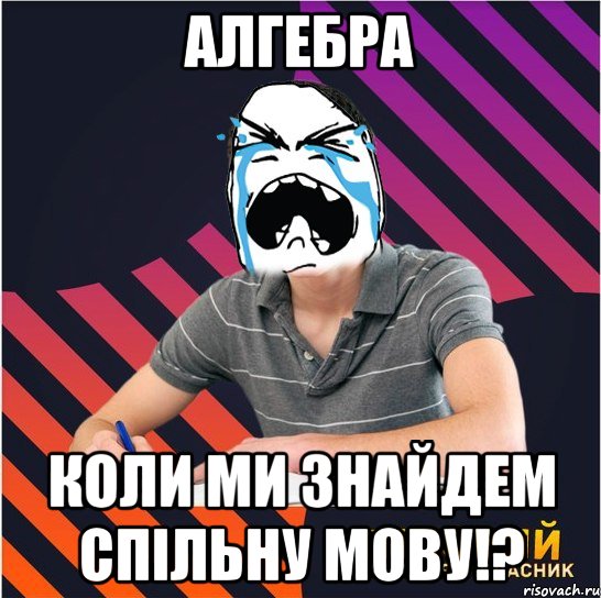 алгебра коли ми знайдем спільну мову!?, Мем Типовий одинадцятикласник