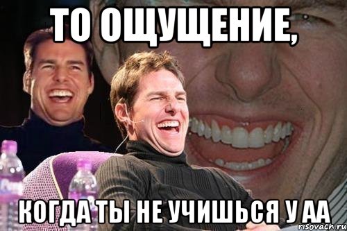 То ощущение, когда ты не учишься у АА, Мем том круз
