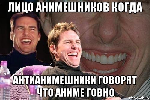 лицо анимешников когда антианимешники говорят что аниме говно, Мем том круз