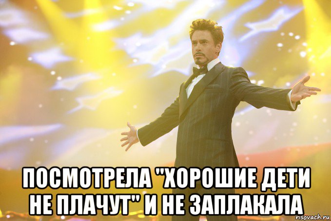  посмотрела "хорошие дети не плачут" и не заплакала, Мем Тони Старк (Роберт Дауни младший)