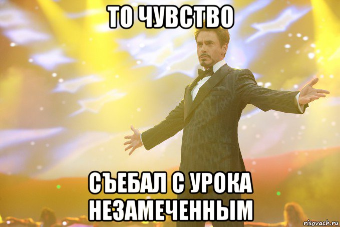 то чувство съебал с урока незамеченным, Мем Тони Старк (Роберт Дауни младший)