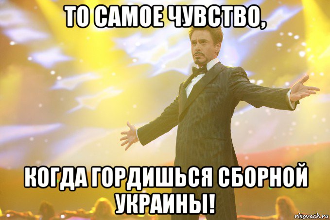 То самое чувство, когда гордишься Сборной Украины!, Мем Тони Старк (Роберт Дауни младший)