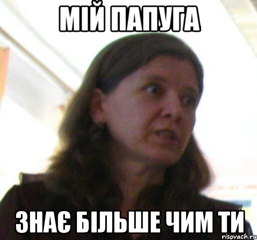 МІЙ ПАПУГА ЗНАЄ БІЛЬШЕ ЧИМ ТИ