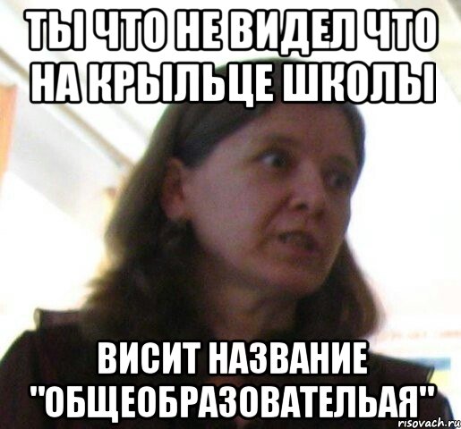 ты что не видел что на крыльце школы висит название "общеобразовательая"