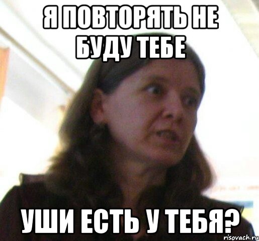 я повторять не буду тебе уши есть у тебя?