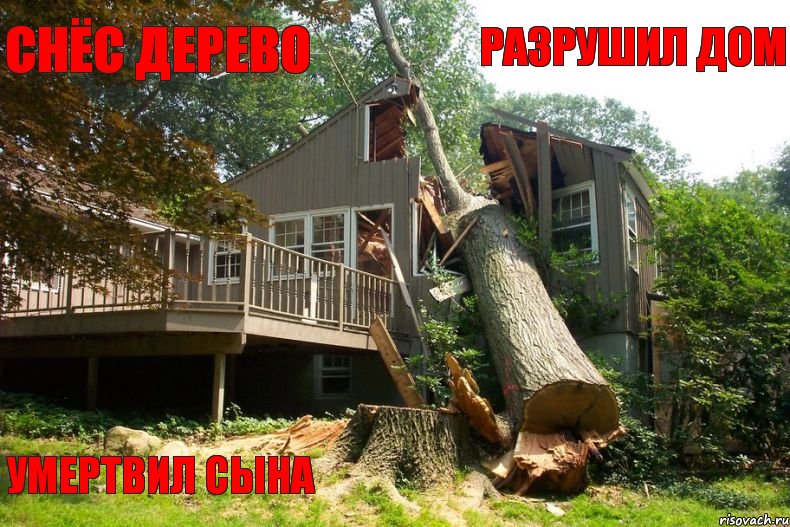 Снёс дерево Разрушил дом Умертвил сына, Комикс tree