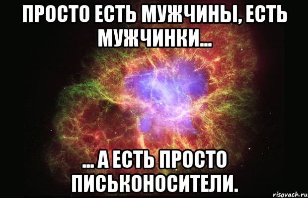 просто есть мужчины, есть мужчинки... ... а есть просто письконосители., Мем Туманность