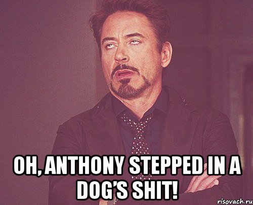  oh, anthony stepped in a dog’s shit!, Мем твое выражение лица