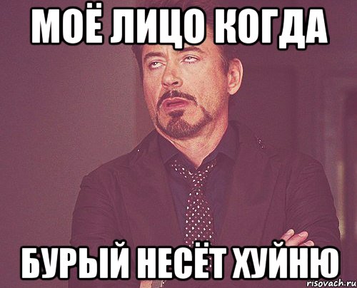 моё лицо когда бурый несёт хуйню, Мем твое выражение лица