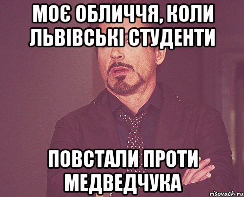 моє обличчя, коли львівські студенти повстали проти медведчука, Мем твое выражение лица