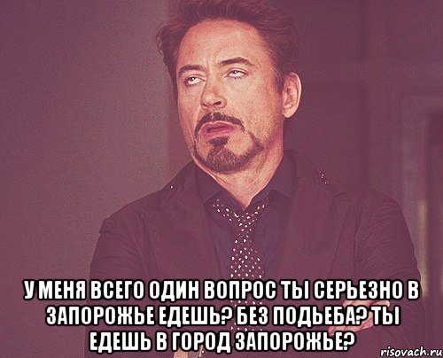  у меня всего один вопрос ты серьезно в запорожье едешь? без подьеба? ты едешь в город запорожье?, Мем твое выражение лица