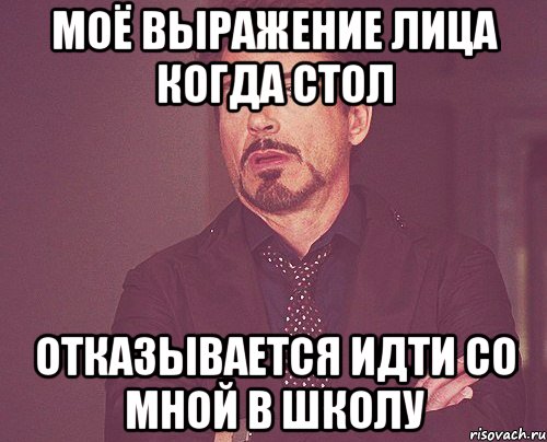 моё выражение лица когда стол отказывается идти со мной в школу, Мем твое выражение лица