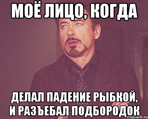 моё лицо, когда делал падение рыбкой, и разъебал подбородок, Мем твое выражение лица