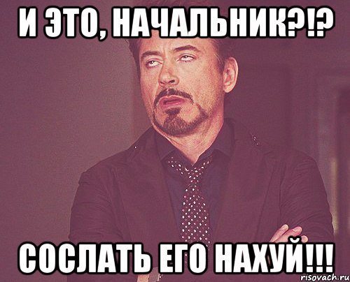 и это, начальник?!? сослать его нахуй!!!, Мем твое выражение лица