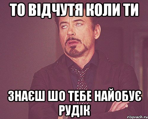 ТО ВІДЧУТЯ КОЛИ ТИ ЗНАЄШ ШО ТЕБЕ НАЙОБУЄ РУДІК, Мем твое выражение лица