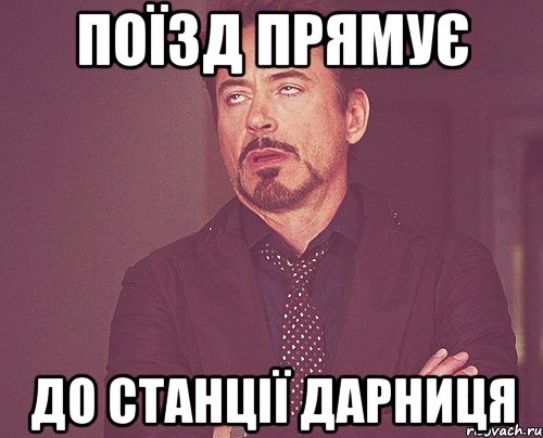 ПОЇЗД ПРЯМУЄ ДО СТАНЦІЇ ДАРНИЦЯ, Мем твое выражение лица