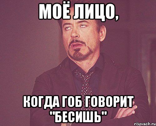 моё лицо, когда гоб говорит "бесишь", Мем твое выражение лица
