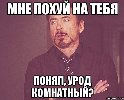 Мне похуй на тебя Понял, урод комнатный?, Мем твое выражение лица