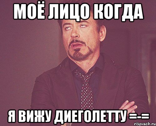 Моё лицо когда я вижу Диеголетту =-=, Мем твое выражение лица