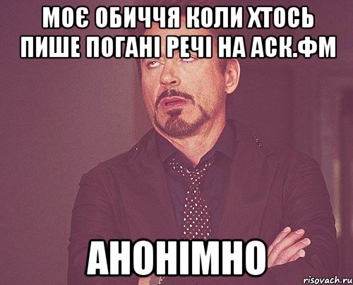 моє обиччя коли хтось пише погані речі на аск.фм анонімно, Мем твое выражение лица