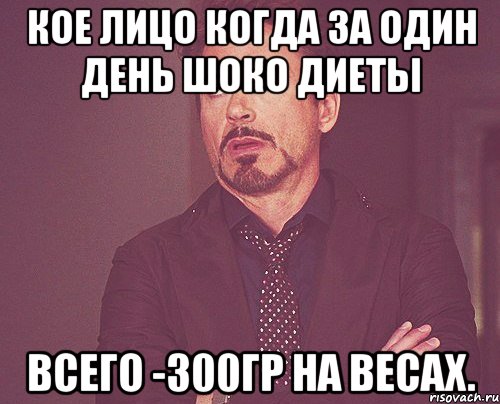 кое лицо когда за один день шоко диеты всего -300гр на весах., Мем твое выражение лица