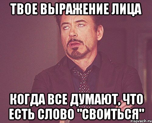 Твое выражение лица Когда все думают, что есть слово "своиться", Мем твое выражение лица