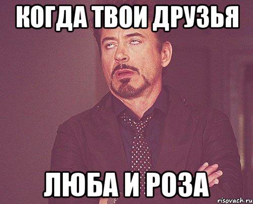 Когда твои друзья Люба и Роза, Мем твое выражение лица