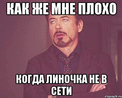 Как же мне плохо когда Линочка не в сети, Мем твое выражение лица