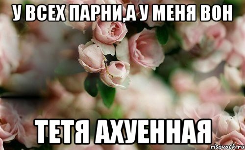 у всех парни,а у меня вон тетя ахуенная