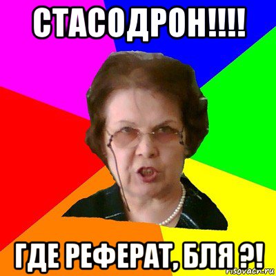 Стасодрон!!!! Где реферат, бля ?!, Мем Типичная училка