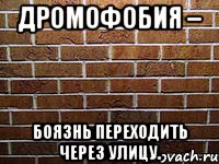 дромофобия – боязнь переходить через улицу., Мем ук