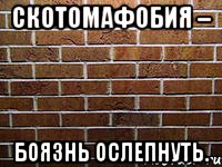 скотомафобия – боязнь ослепнуть., Мем ук