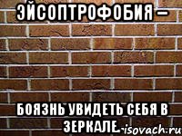 эйсоптрофобия – боязнь увидеть себя в зеркале., Мем ук