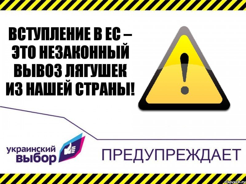 Вступление в ЕС – это незаконный вывоз лягушек из нашей страны!, Комикс Украинский выбор предупреждает